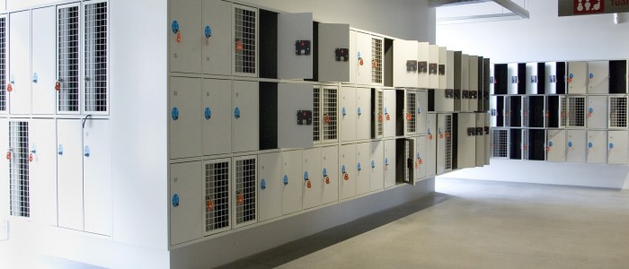 storage locker modules for public spaces