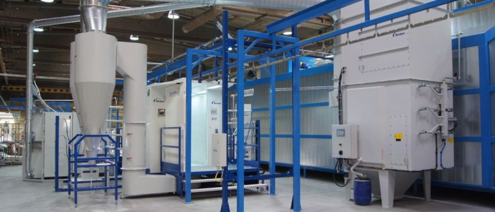 Industriāla pulverkrāsošanas līnija