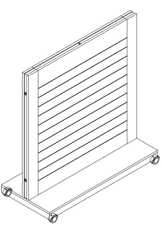 pārvietojams veikala stends