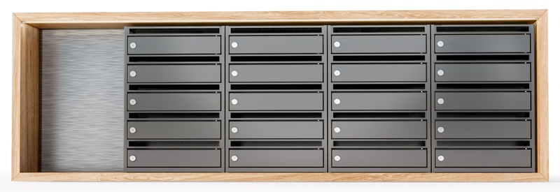 Biroja pastkastes PB450/4 ar koka apdari 
