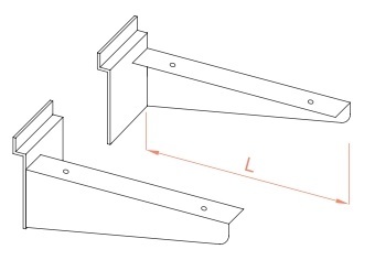 metāla plaukta turētājs panelim