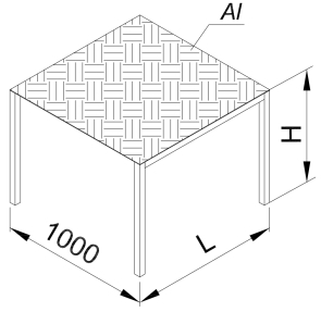 aluminum top retail display table