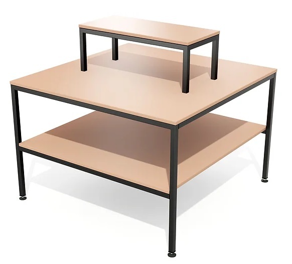 metal retail display tables store