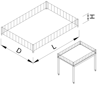 retail display table with basket