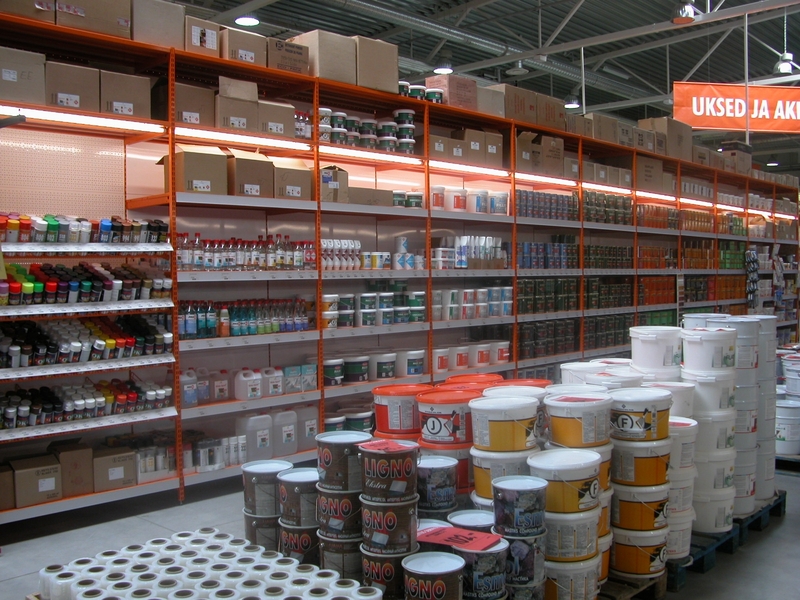 Планировка магазина с модульными стойками