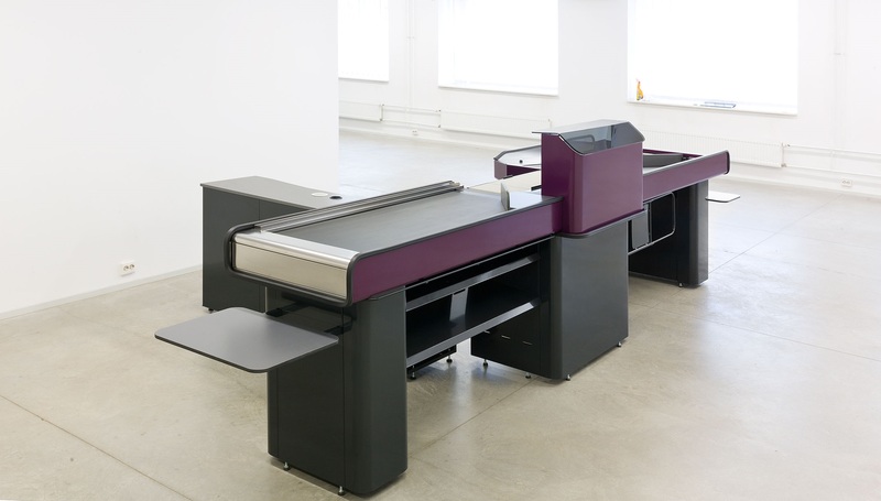 Metal retail checkout counter system