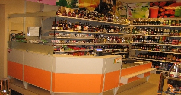 Retail cashier desk with POS
